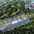 Modern Green Campus Featuring Landscaped Buildings Open Spaces And Surrounding Trees