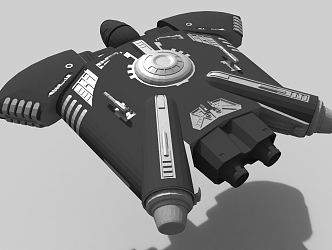 modern spaceship 3d model