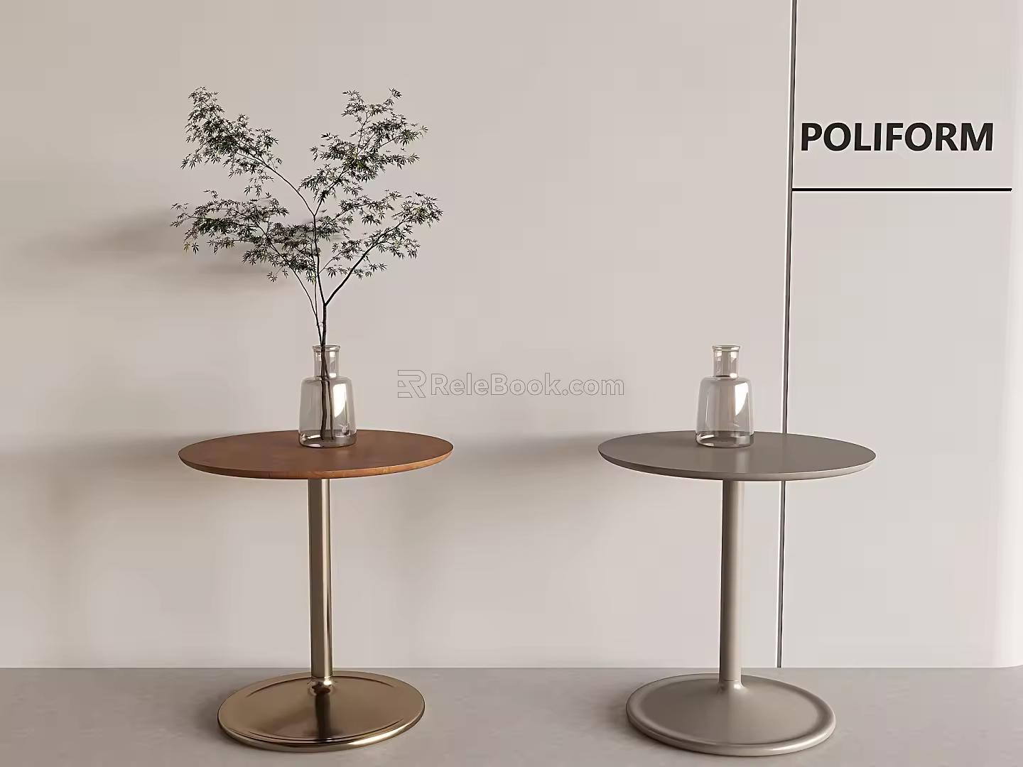 Italian Style Metal Round Side Table Nordic Light Luxury Corner Table Middle Style Solid Wood Round Table New Chinese Style Coffee Table 3d model