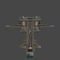 Ancient Medieval Siege Weapon Wooden Catapult with Mechanical Structure and Historical War Design