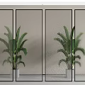 Modern glass partition glass screen partition 3d model