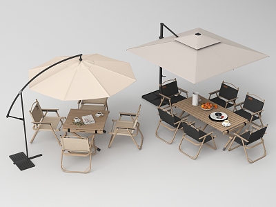 Modern Outdoor Leisure Table and Chair Outdoor Dining Table and Chair Leisure Chair with Parasol model