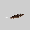 Modern Geometric Cube Chandelier With Hanging Wooden Design And Illuminated Cubes