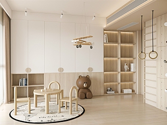 Modern Entertainment Room Children's Activity Room Children's Entertainment Room Children's Room Children's Exercise Equipment Room Children's Hanger Climbing Wall Children's Room Aircraft Chandelier 3d model