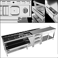Modern Commercial Kitchen Equipment Stainless Steel Workbench With Sink Storage Drawers And Compartments