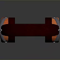 Modern Computer Headphones With Red Leather Headband And Orange Ear Cushions