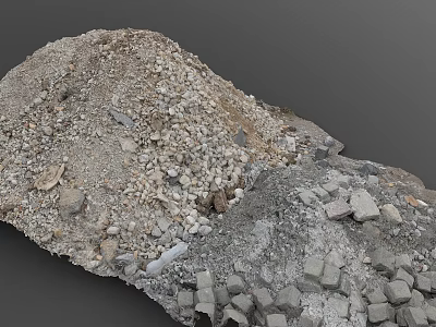 Pile of Mixed Stones and Wood with Various Sizes for Construction Building Needs 3d model