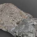 Pile of Mixed Stones and Wood with Various Sizes for Construction Building Needs