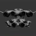 Futuristic Spaceship Design With Multiple Engines And Advanced Geometric Structure For Space Exploration 3d model