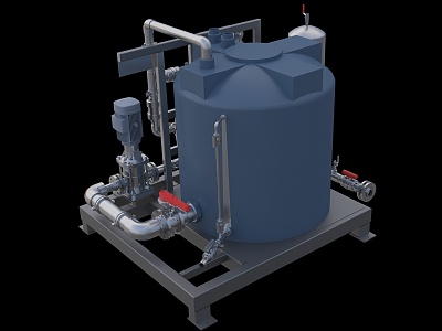 Environmental protection equipment of sewage treatment station in chemical treatment station 3d model