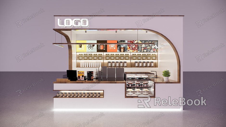 Wind Tooling Small Coffee Milk Tea Shop Design model