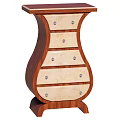 Classic Wooden Decorative Cabinet With Curved Design And Multiple Drawers