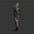 Camouflage Protective Suit With Gas Mask Utility Backpack And Safety Boots