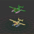 Two Seaplanes With Pontoons Showcase Modern Design In Dark Background