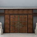 Chinese-style door head 3d model