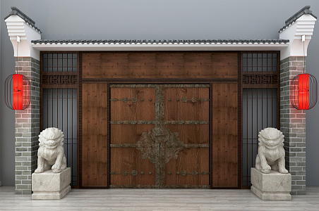 Chinese-style door head 3d model