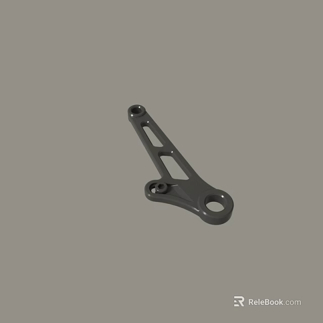 Gray Metal Mechanical Bracket With Multiple Holes And Structural Connection Points 3d model
