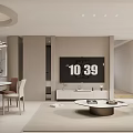 Modern Minimalist Living And Dining Room Interior Design With Soft Neutral Tone Cozy Home Furnishings