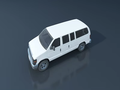White Van With Modern Exterior Design And Spacious Body For Transport Use 3d model