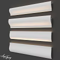 Four White Long Illuminated Wall Mounted Decorative Components
