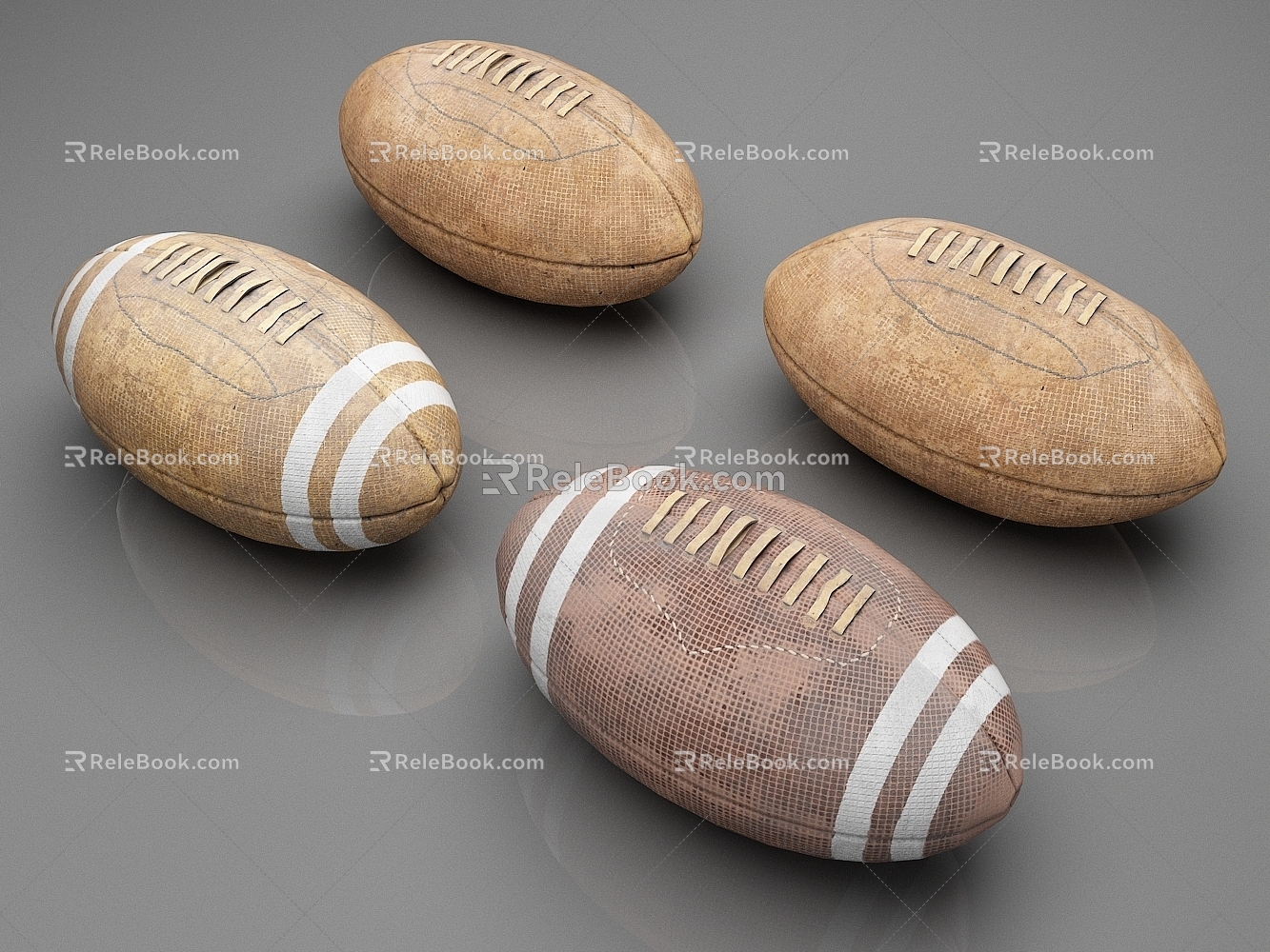 Vintage Rugby American Rugby Sports Equipment Rugby 3d model