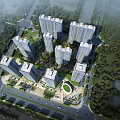 Modern Commercial Street with High Rise Buildings Urban Shops and Scenic Street View