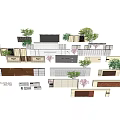 Scenic Wall Design For Entrance With Various Plant Decor And Wooden Panels