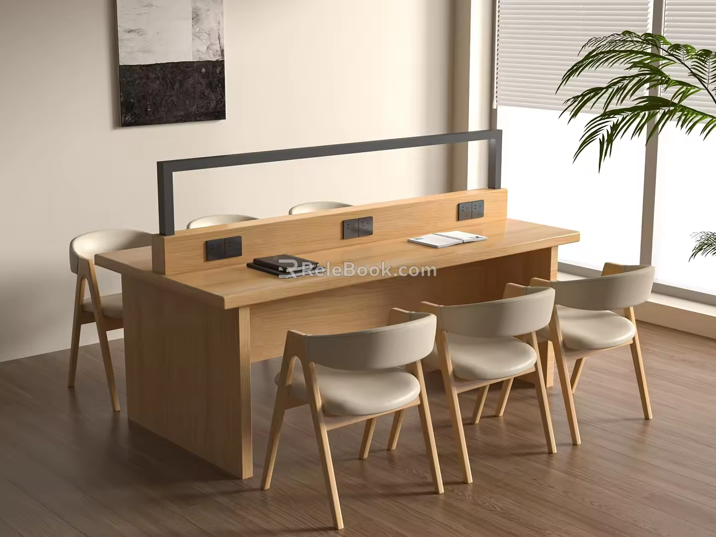 Modern Desk and Chair Reading Table Reading Table Library Reading Table 3d model