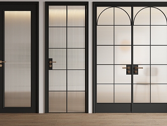 French Changhong glass door single door swing door 3d model