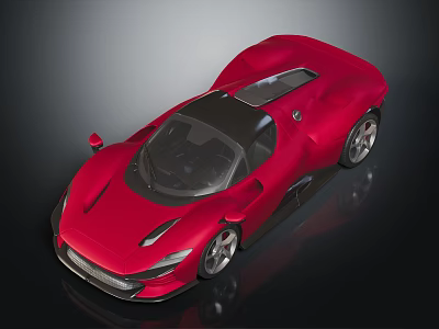 Sleek Red Sports Car With Aerodynamic Body Black Roof And Sporty Wheels Design 3d model