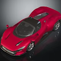 Sleek Red Sports Car With Aerodynamic Body Black Roof And Sporty Wheels Design
