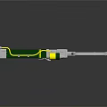 Modern Tactical Weapon With Metallic Structure Green Yellow Components And Hole Design 3d model