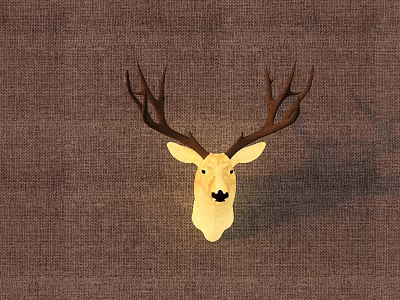 Modern wall lamp deer head wall lamp 3d model
