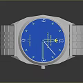 Stylish Blue Dial Watch With Silver Metal Strap And Modern Design