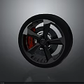 Sporty Car Wheel Rim Design Featuring Silver Alloy Spokes Black Tire And Red Brake Caliper