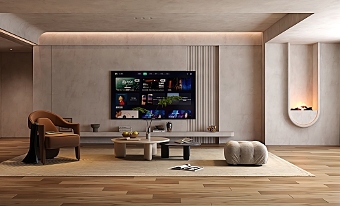 Modern TV Background Wall Home Living Room TV Wall Background Wall 3d model