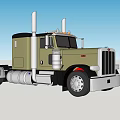 Functional Heavy Duty Truck With Dual Exhaust Pipes And Red Rims Design