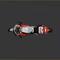 White Racing Motorcycle With Red GIVI CAVAX Graphics Gold Wheels And Streamlined Sport Design