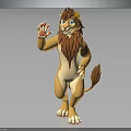 3D Cartoon Lion Character Design With Brown Mane Standing Pose And Friendly Paw Gesture