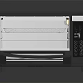 Modern Countertop Electric Oven With Transparent Glass Door Open Rack And Control Panel