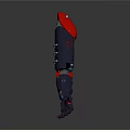 Futuristic Robot Character Arm With Red Joints And Metallic Mechanical Design