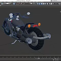 Black Cruiser Style Motorcycle With Red Accent Chrome Handlebars And Exhaust Pipes