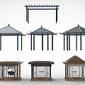 gazebo hexagonal gazebo grape rack 3d model