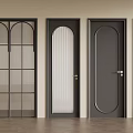 Modern Black Hinged Doors With Various Glass And Panel Designs For Interior