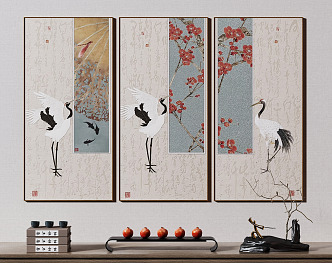 New Chinese Animal Painting Decorative Painting 3d model