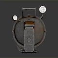 Mechanical Weapon With Industrial Style Metal Structure And Wooden Grip Design