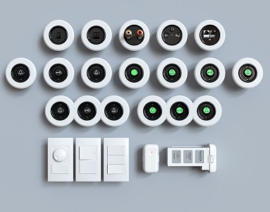 Modern Switch Button Socket Panel 3d model