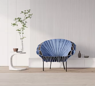 Modern single chair leisure chair 3d model