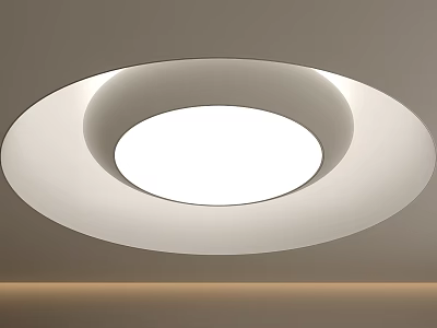 Modern Minimalist Ceiling Design With Circular Integrated Light And Smooth Surface 3d model