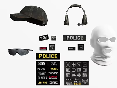 ordnance equipment swat equipment special police clothing tactical vest bulletproof vest individual equipment armband 3d model